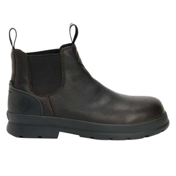 Muck Boots Men's Black Coffee Chore Farm Leather 6" Chelsea Boots Size 11 - Picture 1 of 11